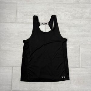 Under Armour Fly By Tank Fitted Black Quick Dry Soft Lightweight Open Back Small